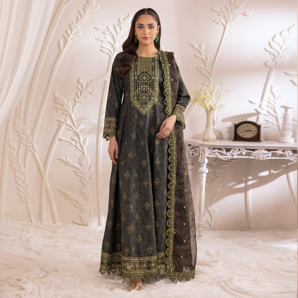 Midnight Emerald – 2-Piece Embroidered Lawn Suit